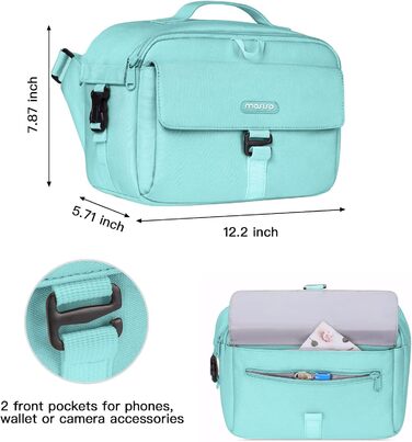 Сумка на плече MOSISO для камери: DSLR, SLR, беззеркальні моделі, з захистом від дощу, сумісна з Canon, Nikon, Sony (М'ятний)