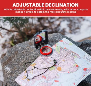Sight Compass Adjustable Declination – Pathfinder Compass Survival Camping | Base Plate Compass Kids Navigation | Orienteering Compass Hiking Map Reading Military Compass Backpacking