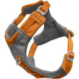 Шлейка для собак Kurgo Journey Air, зручна та безпечна для прогулянок та бігу, з ручкою для контролю, відбивачі, посилена, середній розмір (Orange/Sunset Chevron)