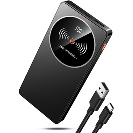 Портативний зарядний пристрій Power Bank Klein 10000mAh з USB-C, 3 порти, сумісний з iPhone 17/16/15/14/13 Pro Max Plus Mini, Android, чорний