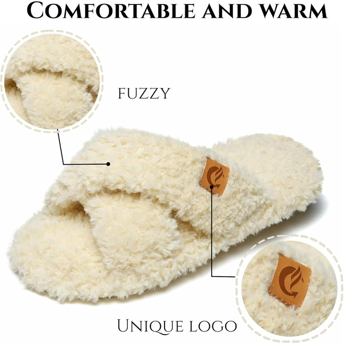 Жіночі плюшеві домашні тапочки SMajong, зимові, теплі, м'які, з антиковзким покриттям, зручні, з підкладкою, слайдери, 36/37 EU, бежевий