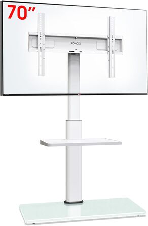 AOKCOS TV Stand - Adjustable Height, Swivel & Tilt Floor Stand for 32-70 inch TVs (up to 40kg, VESA 400x400mm)