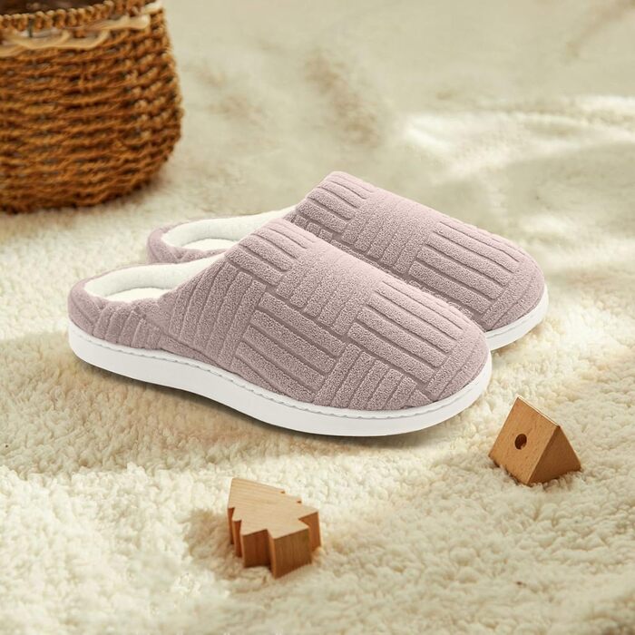 Зручні домашні тапочки з меморі-піною з бавовни для жінок, 38/39 EU, колір кава