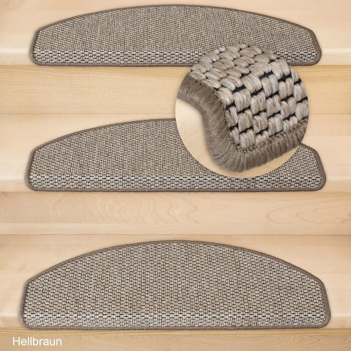 Kettelservice-Metzker® Step Mats Gothenburg Half-Round in 8 Current Colors (15 Pieces Anthracite)