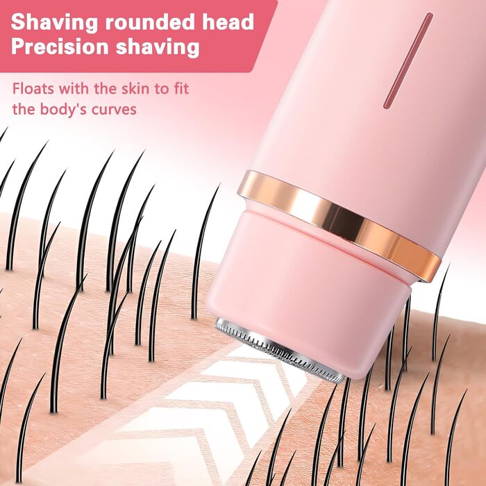 Електричний тример для бікіні 2-в-1 для жінок, водонепроникний IPX7, USB, рожевий