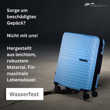 Валіза Cocoono Hartschalenkoffer велика, 95-104L, 8 коліс, 360°, ABS, TSA, телескопічна ручка, блакитна