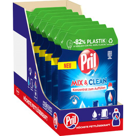 Концентрат для миття посуду PRIL Mix & Clean для дозаправки, засіб для ручного миття з високою жиророзчинною здатністю (9 x 120 мл)