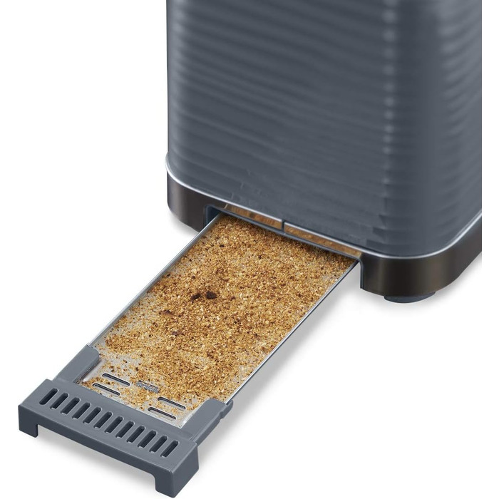 Russell Hobbs Toaster [for 2 slices] Inspire Grey with high-quality glossy finish (extra wide toast slots, including bagel attachment, 6 browning levels + defrost & reheat function) 24373-56