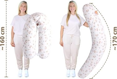 Подушка для вагітних Amilian Stillkissen 170 см XXL – подушка для сну на боці, подушка для годування, body pillow з чохлом