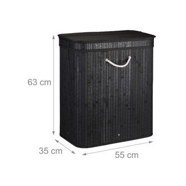 Relaxdays Bamboo Laundry Basket, Square
