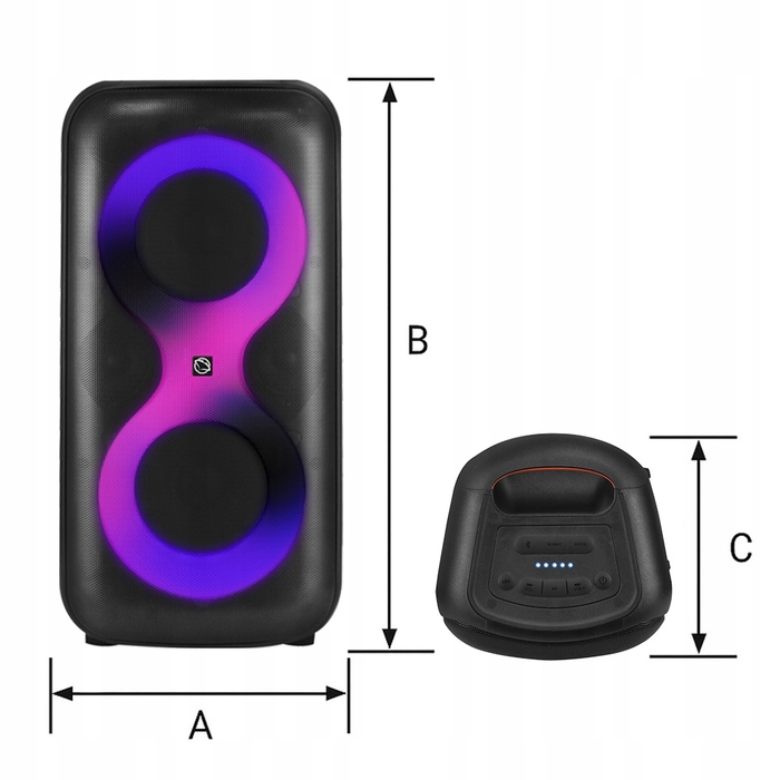 Портативна Bluetooth-колонка для караоке Manta ERIS X-Bass 100 Вт, з мікрофоном та пультом керування