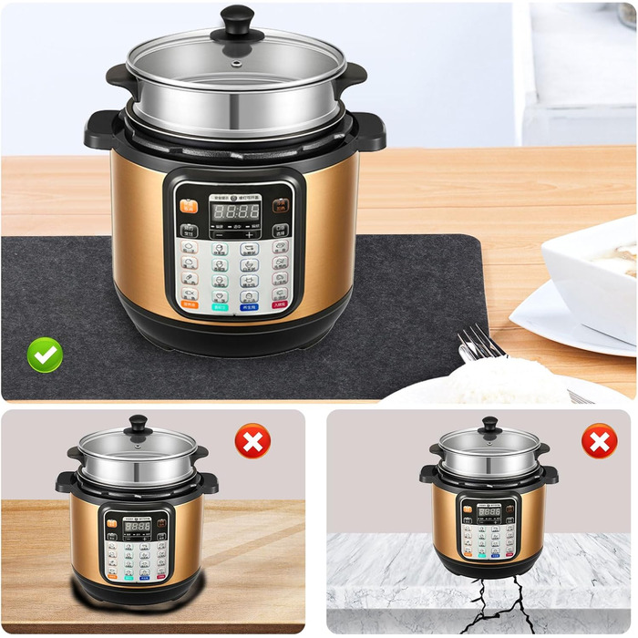 Термостійкі підкладки під кавомашину, мікрохвильову піч, тостер, фритюрницю (2 шт., 30x45 см, чорний)