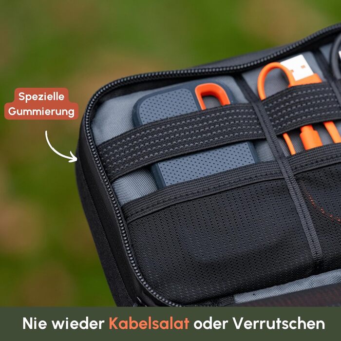 C-Rope Electronic Organizer for Travel | Size S | Cable Bag for Electronic Accessories | Portable Cable Organizer for Camera Accessories, etc.