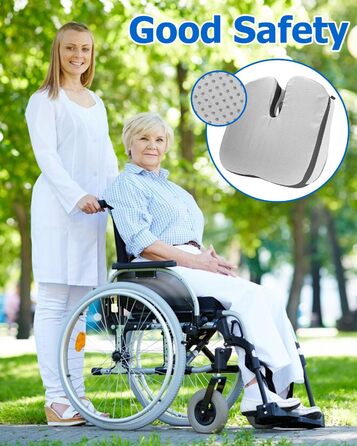 Подушка для сидіння Xespis для офісного крісла, Memory Foam, ортопедична, для спини та сідниць, сіра