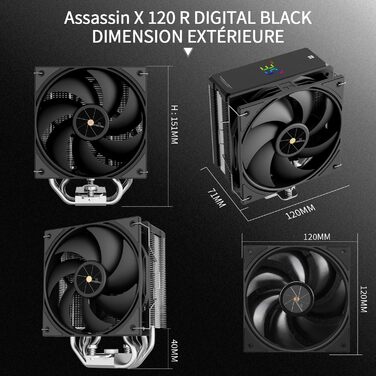 Thermalright Assassin X 120R Digital White - кулер для CPU з 4 тепловими трубами, цифровим дисплеєм та PWM вентилятором (AM5, LGA1700/1851/1150/1151/1200)