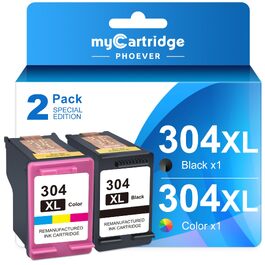 Картриджі MYCARTRIDGE 304XL (чорний та кольоровий) сумісні з принтерами HP Envy 5030, 5010, 5020 та Deskjet 3750, 2630, Multipack (2 шт)