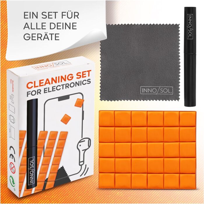 Набір для чищення AirPods, смартфона, камери та іншого: комплект для iPhone, клейка маса, очищувач для роз'ємів, мікрофібра, USB-C
