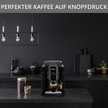 Krups Arabica Picto Fully Automatic Coffee Machine, Milk Frother, 2-Cup Function, Rotary Control, Easy Cleaning, Coffee Machine, Black, EA810870 Black Single