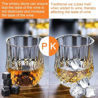 Набір для віскі з каменями, 8 каменів, 2 склянки 200 мл, 2 підставки, дерев'яна коробка, оксамитовий мішечок, пінцет. Подарункова коробка для чоловіків