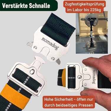 Нашийник для собак Nomadog Trailblazer S - міцний тактичний нашийник з ручкою для великих собак, алюміній, відбиваючий, регульований