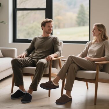 Тапочки халатні Ruyi: теплі фетрові тапочки для дому та вулиці (чорні, 40 EU) з підтримкою склепіння стопи та антиковзкою підошвою