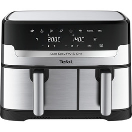 Фритюрниця аерогриль Tefal EY905D Easy Fry & Grill, 8.3 л, 2700 Вт, з функцією гриля, чорна, металік