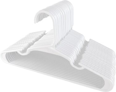 40 вешалок для дитячого одягу Utopia Home: білі, пластикові, 11,5 см - для шафи, щоденне використання
