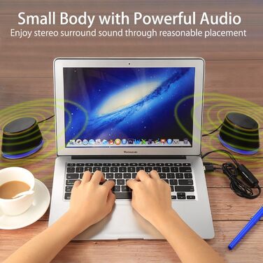 Динаміки Sanyun SW102 для ПК: стерео 2.0, глибокий бас, USB/3.5mm, білий/чорний