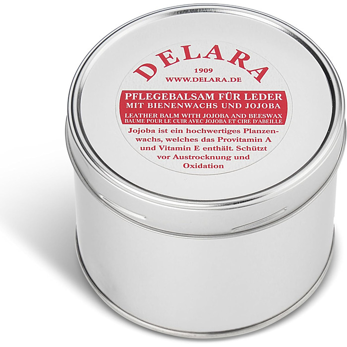 DELARA Leather Balsam with Jojoba and Beeswax, 500 ml - Made in Germany
