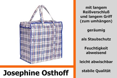 Josephine Osthoff Unisex Heavy-Duty Waterproof Storage Bags, Durable & Versatile, With Zipper for Moving & Shopping, 75L Capacity, Up to 20 kg Load Capacity, Black, Pack of 9 (9 Pieces Blue)
