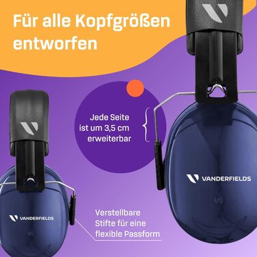 Навушники захисні Vanderfields Premium - шумозаглушення 36,1 dB, для дорослих та підлітків, 2 шт. (Marine Blue)