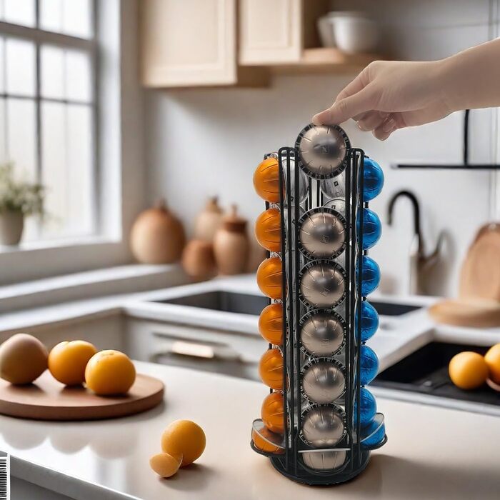 Тримач для капсул Vertuo MaxMiuly - 28 капсул, чорний. Органайзер для капсул Nespresso Vertuo Line