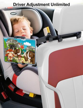 Тримач для планшета в авто PLDHPRO: кріплення на підголівник, сумісний з iPad, Samsung, Android, FireHD, 5.1'-15.6'