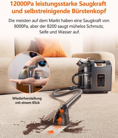 Пристрій для чищення м'яких меблів Uwant B200, 1900W, з функцією пароочищення | Для килимів, диванів, штор, одягу