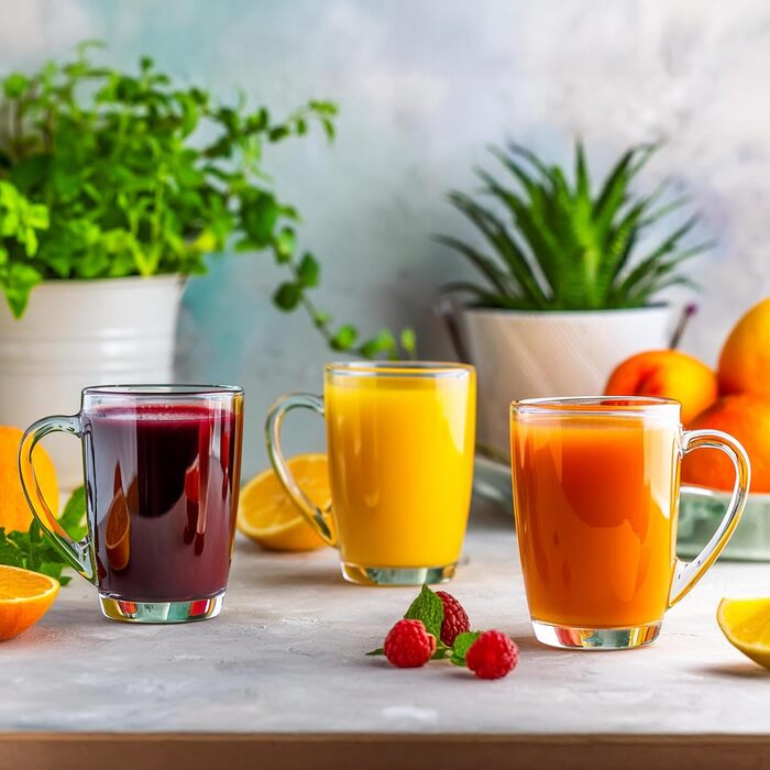 Набір склянок KROSNO 1992: 6 склянок для кави, чаю з ручкою, 300 мл, придатні для миття в посудомийній машині