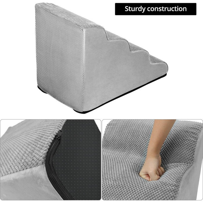 Сходинки для собак QWORK® - 4 сходинки, 74x40x52 см. Зручні та міцні сходи для домашніх тварин. Легко миються.