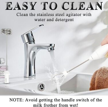 Електричний пінний батончик для напоїв, USB-C, 3 швидкості, для лате, матча, білий. J-16White