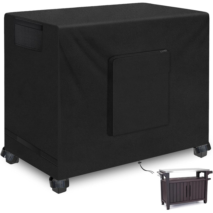 Чохол для гриля і столу 600D Oxford, водонепроникний, UV-захист, 145x65x100 см, чорний