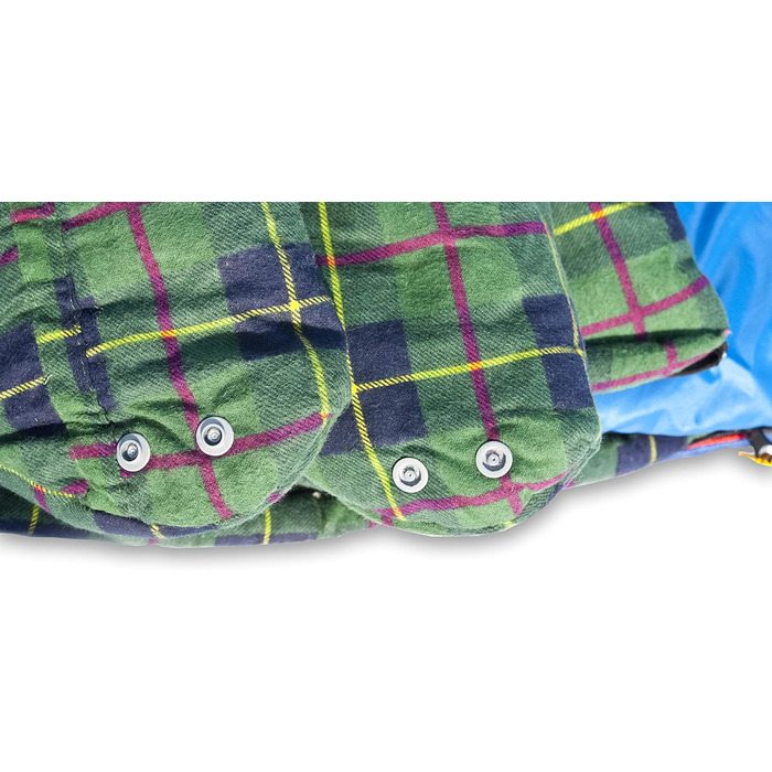 Спальний мішок Alexika Tundra Plus - теплий, зручний, прямокутний, 3-сезонний для дорослих та сімей, для кемпінгу та відпочинку на природі при низьких температурах (-2°C), з компресійним мішком, ліворуч