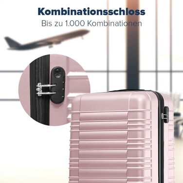 Валіза TRVLMORE - ручна валіза, валіза на колесах, рожевий валіза-тележка 55x40x20, легка валіза з жорстким корпусом, валіза для подорожей