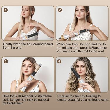 Фен-щітка 5 в 1 для волосся: стайлер, плойка, об'єм, локони