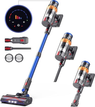MIBODE Cordless Vacuum Cleaner, 45000Pa/550W/70Mins Vacuum Cleaner with Smart Display, Vacuum Cleaner with Automatic Mode & Anti-Tangle Brush for Carpets, Hard Floors, and Pet Hair