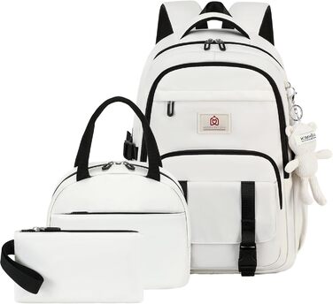 Шкільний рюкзак для підлітків, дівчаток, студентів. Великий, 39.6 см (15.6 дюймів), відділення для ноутбука, антикрадійний, бежевий