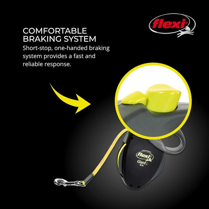 Flexi Giant Extendable Dog Leash - Durable, Tangle-Free, Black - Up to 49.9 lbs, 7.9m