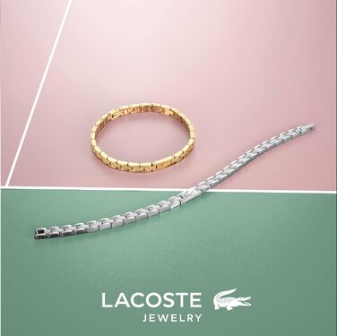 Браслет Lacoste MetroPole з застібкою-кнебелем, візерунок petit piqué, срібло (01), для жінок