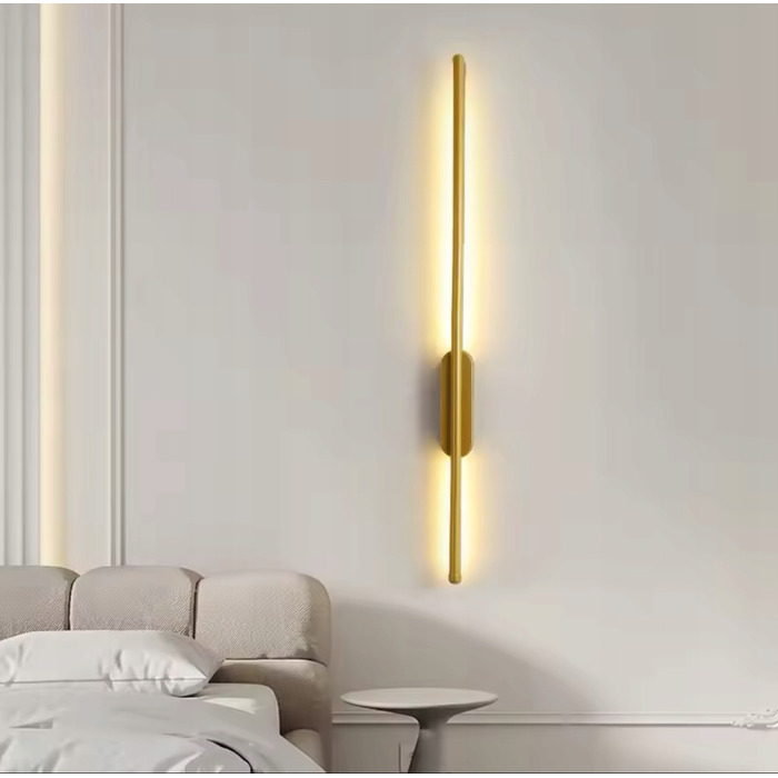 Настінний світильник Lukkolight золотий, 60 см, вбудоване LED-освітлення, сучасний стиль