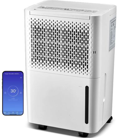 Зволожувач повітря Pasapair: автоматичний осушувач для приміщень до 120 м³ (20 м²) з цифровим дисплеєм, 3 режимами роботи, таймером, 12.1 л. Захист від вологи та плісняви.