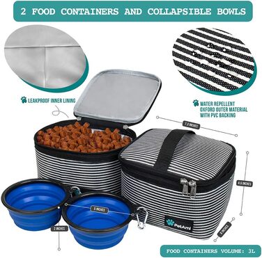 Сумка-органайзер для собак PetAmi: сумка для подорожей з мисками та аксесуарами, ідеальна для кемпінгу та прогулянок (середня)