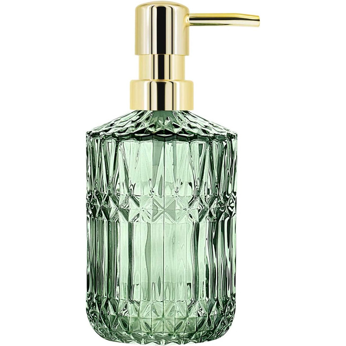 Скляний дозатор для рідкого мила YunNasi: для кухні, ванної, пральні (зелений)