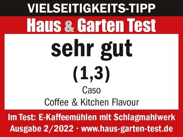 CASO Coffee & Kitchen Flavour – електрична кавомолка та подрібнювач, нержавіюча сталь, для кави, спецій, горіхів, песто, висока якість